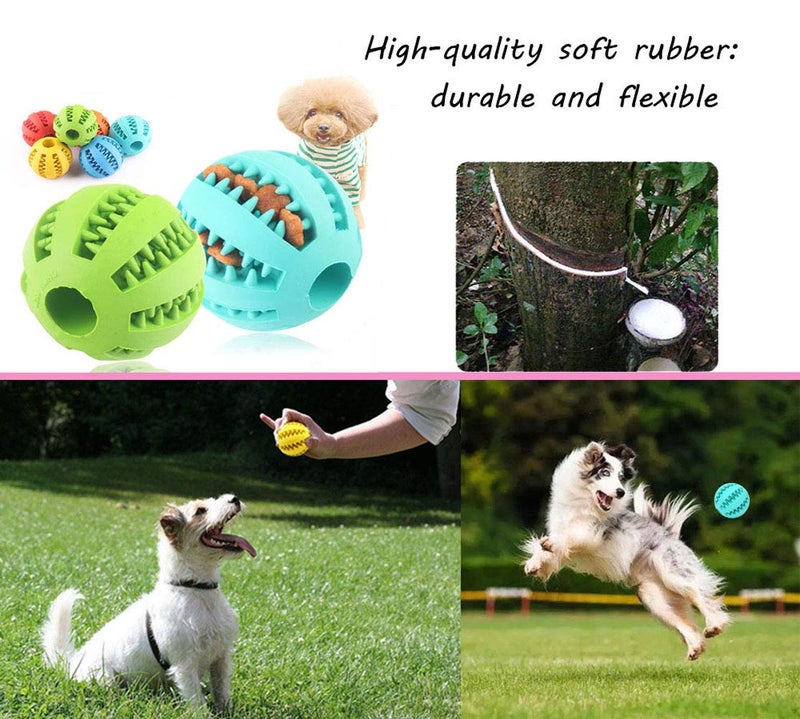 Sunglow 2 Pack Dog Toy Ball - Nontoxic Bite Resistant Teething Toys for Small/Medium/Large Dog and Puppy Cat, Dog Pet Food Treat Feeder Chew Tooth Cleaning Exercise Game IQ Training - Image 5